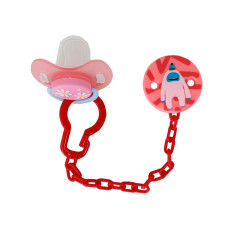 Дитячий набір Ланцюжок з пустушкою MGZ-0502(Red) з кришкою (MGZ-0502(Red))