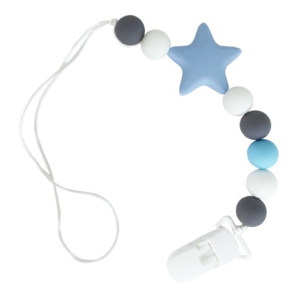 Ланцюжок для пустушки "Зірка" MGZ-0512(Light-Blue) силіконовий (MGZ-0512(Light-Blue))