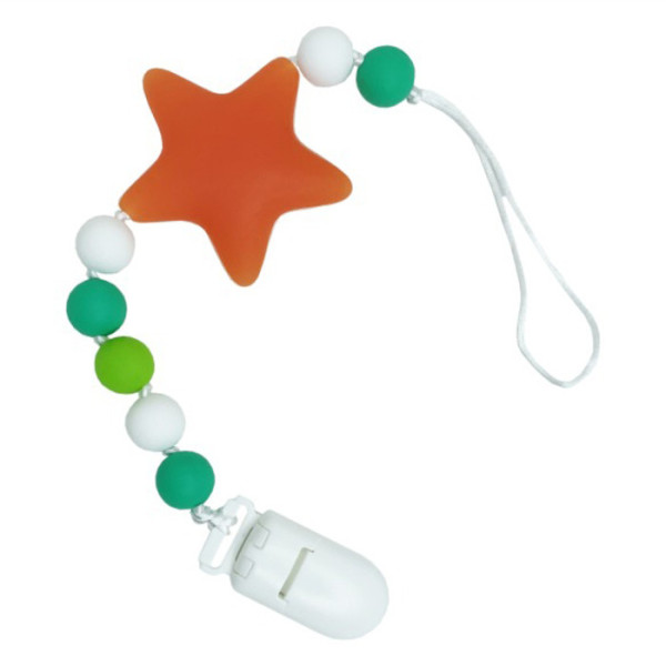 Ланцюжок для пустушки "Зірка" MGZ-0512(Orange) силіконовий (MGZ-0512(Orange))
