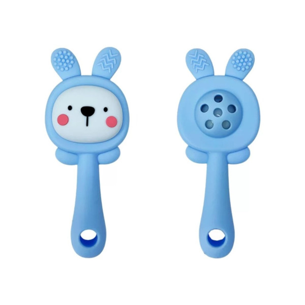 Силіконовий прорізувач-брязкальце "Зайка" MGZ-0427(Blue) (MGZ-0427(Blue))