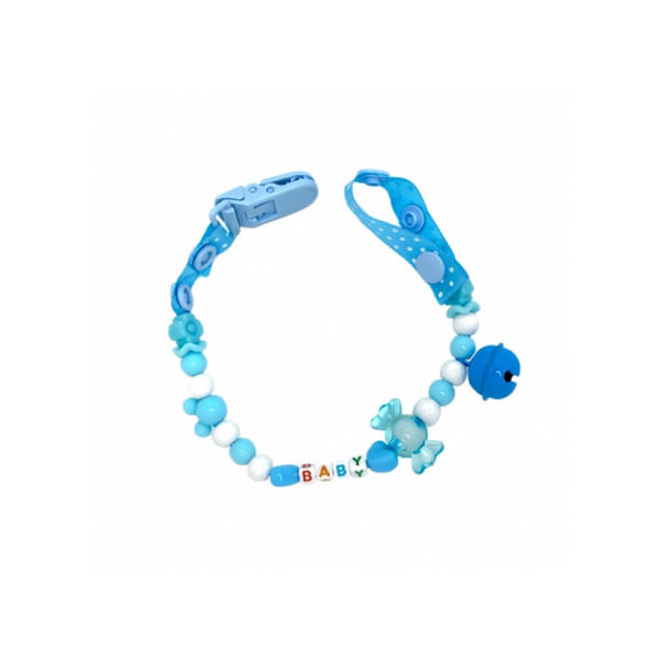 Ланцюжок для пустушки MGZ-0500(Blue) з дзвіночком (MGZ-0500(Blue))