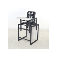 Стільчик для годування Graphite аляска, для годування, зі столиком, чорний+білий (Graphite Аляска)