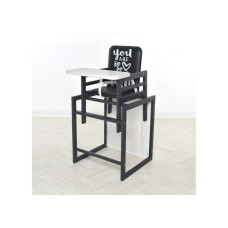 Стільчик для годування Graphite аляска, для годування, зі столиком, чорний+білий (Graphite Аляска)