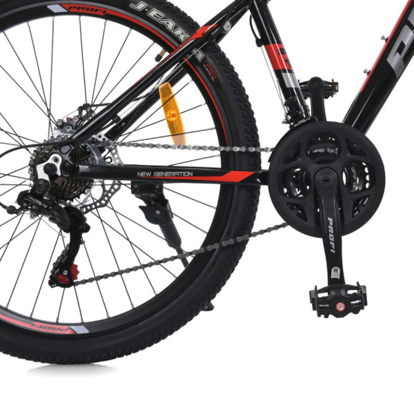 Велосипед MTB2602-2, 26 дюймів, алюмінієва рама 13 Shimano 21SP чорно-червоний (MTB2602-4)