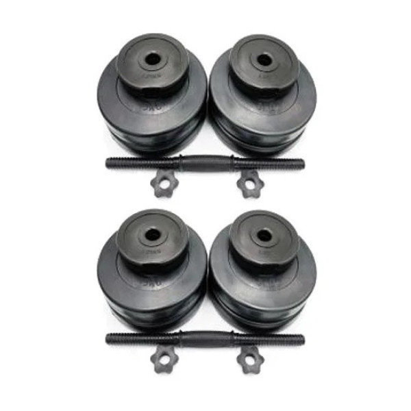 Гантелі складальні композитні в пластиковій оболонці Rock Pro 2 шт по 23 кг NE-PL-G-023-2 (NE-PL-G-023-2)