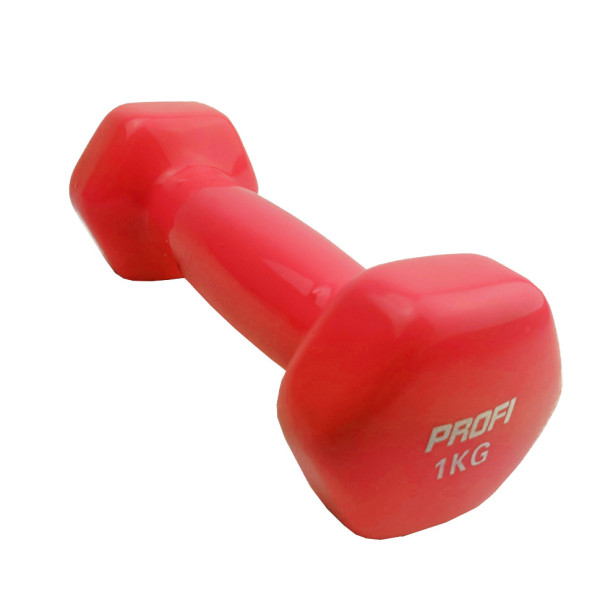 Гантель з вініловим покриттям M 0289, 1кг  Червоний (M 0289(Red))
