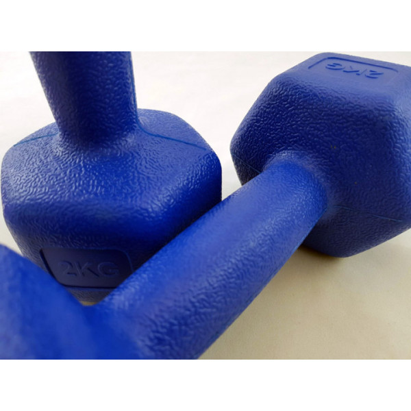 Гантель з пластиковим покриттям MS 2938, 2 кг