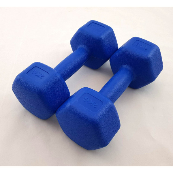 Гантель з пластиковим покриттям MS 2938, 2 кг