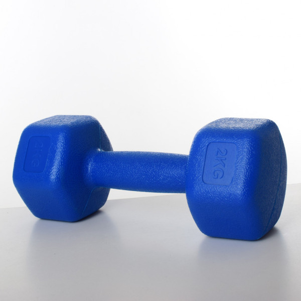 Гантель з пластиковим покриттям MS 2938, 2 кг