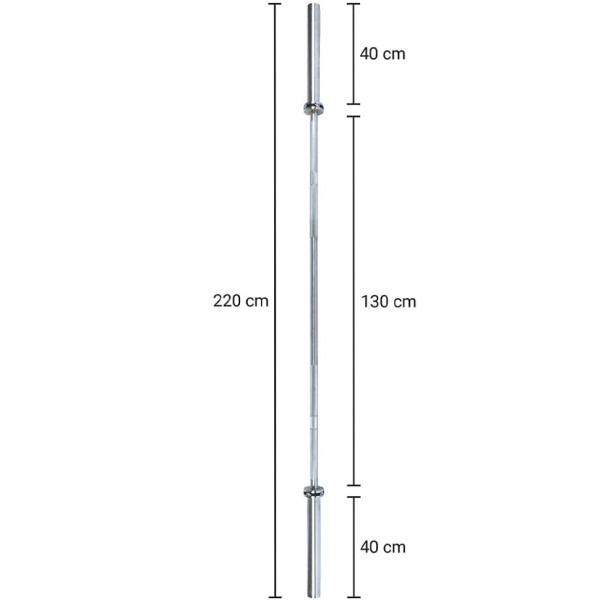 Гриф для штанги олімпійський TI-8072, 2,2 м, d-50 мм, 15 кг (TI-8072)