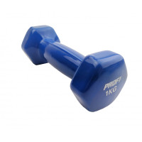 Гантель з вініловим покриттям M 0289, 1кг  Синій (M 0289(Blue))