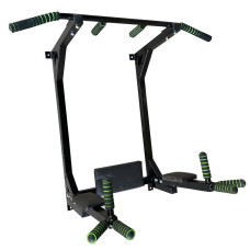 Тренажер турнік з підйомними брусами Iron Pro 4 в 1 NE-TR-5B, з м'якими ручками, чорний (NE-TR-5B)