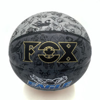 М'яч баскетбольний Fox ball №7 NE-BAS-1027, чорно-сірий (NE-BAS-1027)