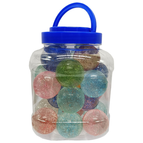 Мяч прыгунок "Блестящий" A1776B 26 шт, в банке, большие