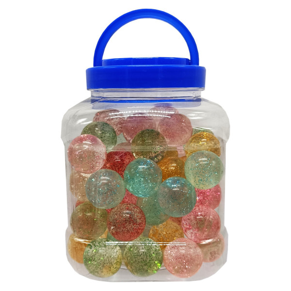 Мяч прыгунок "Блестящий" A1777B 60 шт, в банке, маленькие