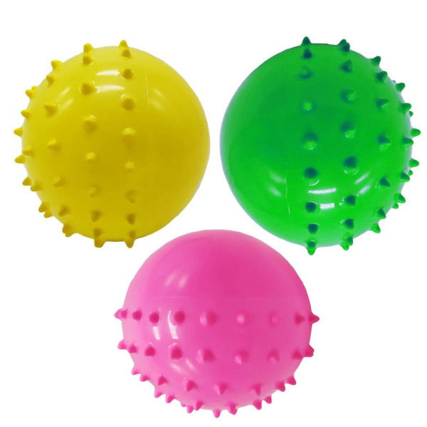 М'яч гумовий із шипами "Звірятко" RB20309-1, 10 см, 25 грам, 3 штуки (RB20309-1)