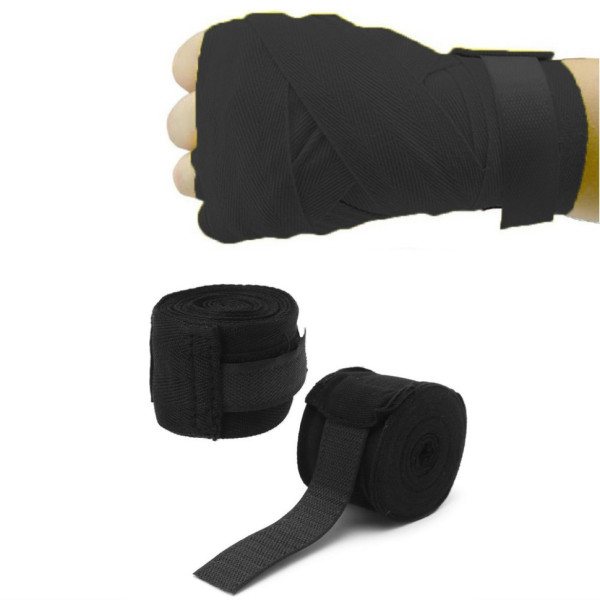 Боксерські бинти Hard NE-BOX-N1BK 3 метри, нейлонові, чорні (NE-BOX-N1BK)