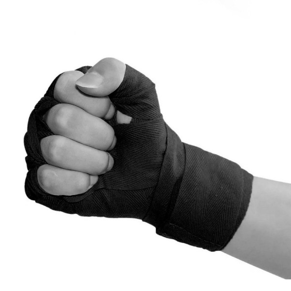 Боксерські бинти Hard NE-BOX-N1BK 3 метри, нейлонові, чорні (NE-BOX-N1BK)