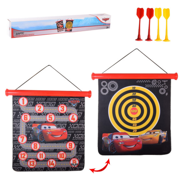 Дитячий магнітний дартс "Тачки" Bambi LD1125 двосторонній