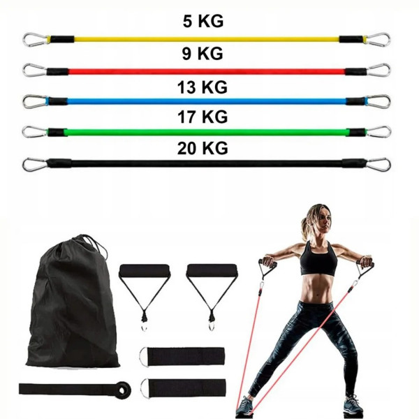 Набір еспандерів трубчастих силових "Power Strength Tube" NE-PW-5 5 шт (NE-PW-5)