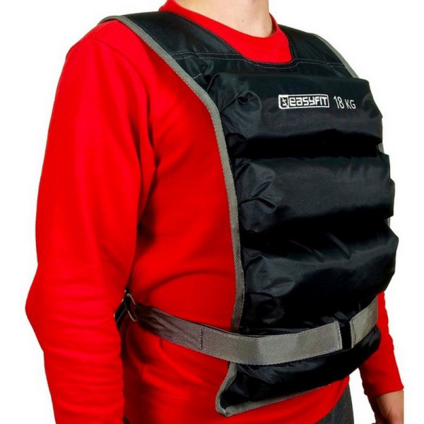 Обважнювальний жилет EasyFit EF-VST-18 чорний, 18 кг (EF-VST-18)