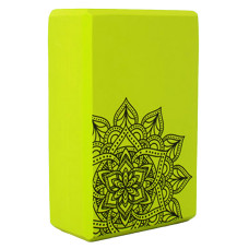 Блок для йоги і розтяжки MS 0858-5 з малюнком  Зелений (MS 0858-5(Green))