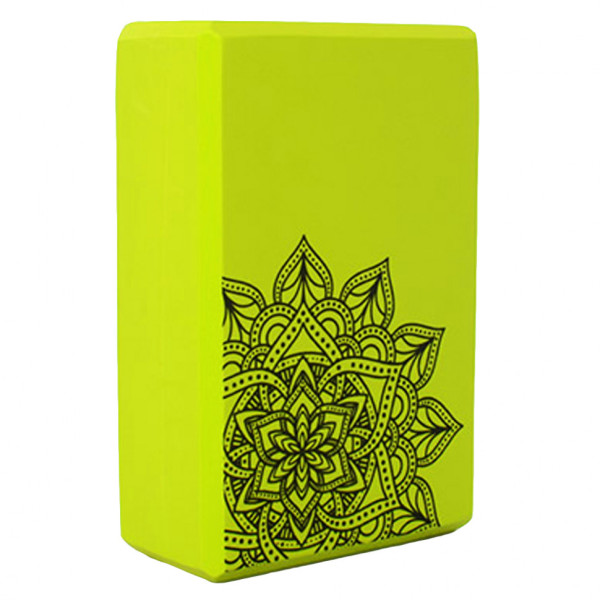 Блок для йоги і розтяжки MS 0858-5 з малюнком  Зелений (MS 0858-5(Green))