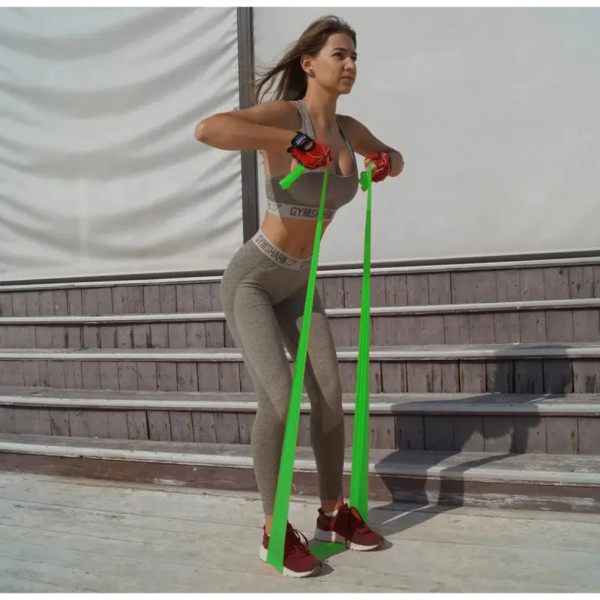 Стрічка еспандер PowerPlay PP_4112_Green_Medium зелений, на 9 кг (PP_4112_Green_Medium)