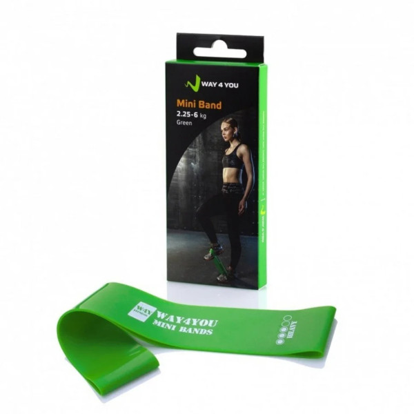 Еспандер для ніг Mini Bands Way4you w40013 зелений, 2,25-6 кг (w40013)