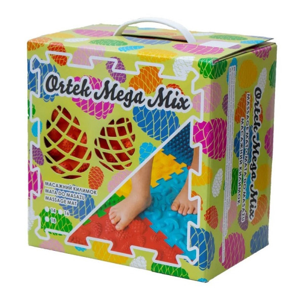 Набір масажних килимків "Мега Мікс" Ортек 10175-OTK 16 елементів, 27x28 см (10175-OTK)