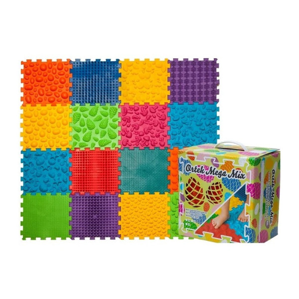 Набір масажних килимків "Мега Мікс" Ортек 10175-OTK 16 елементів, 27x28 см (10175-OTK)