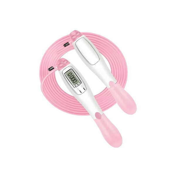 Швидкісна скакалка з лічильником EasyFit EF-1916-WP білий-рожевий (EF-1916-WP)