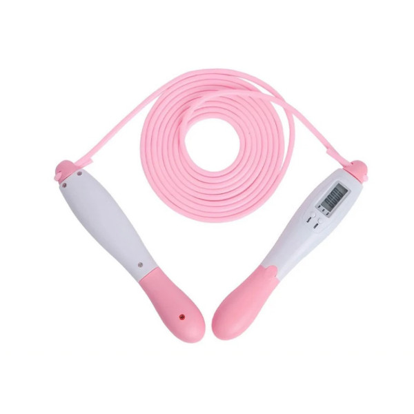 Швидкісна скакалка з лічильником EasyFit EF-1916-WP білий-рожевий (EF-1916-WP)