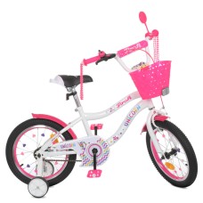Велосипед детский PROF1 Y18244-1 18 дюймов, бело-малиновый