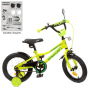 Велосипед дитячий PROF1 Y14225-1 14 дюймів, салатовий