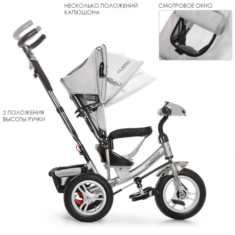 Дитячий триколісний велосипед M 3115HA-19 з батьківською ручкою і навісом Дитячий триколісний велосипед M 3115HA-19 з батьківською ручкою і навісом