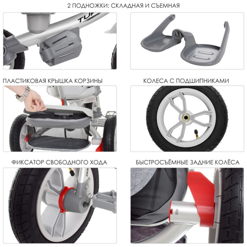 Дитячий триколісний велосипед TURBOTRIKE M 4058-19 з батьківською ручкою