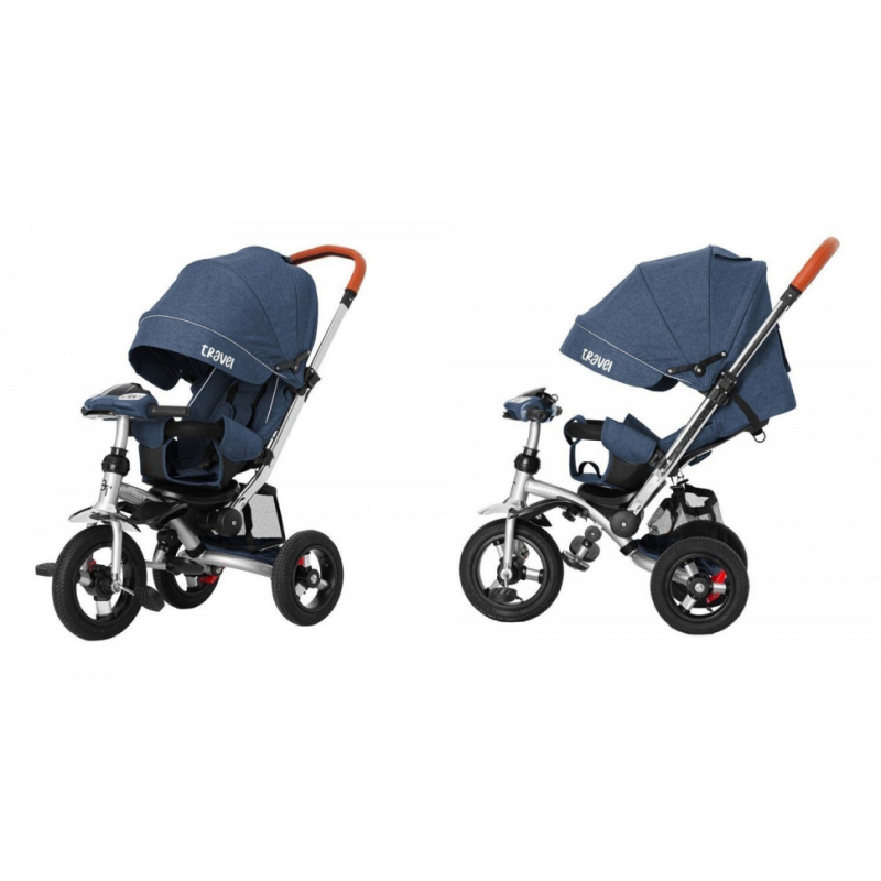 Трехколесный велосипед "TRAVEL" Tilly  T-387/1 Синий лен Трехколесный велосипед "TRAVEL" Tilly  T-387/1 Синий лен