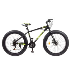 Велосипед подростковый PROFI EB26POWER 1.0 S26.6 черно-салатовый