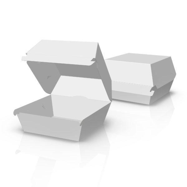 Упаковка для бургерів міді Біла клеєна (50шт/уп)