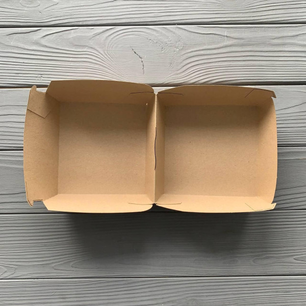Коробка для бургера L 114*114*90 мм крафт/крафт (90 шт/уп)
