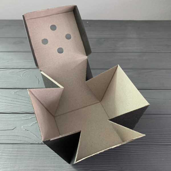 Бокс для бургера чорний 120х120х120 мм (від 10 шт)