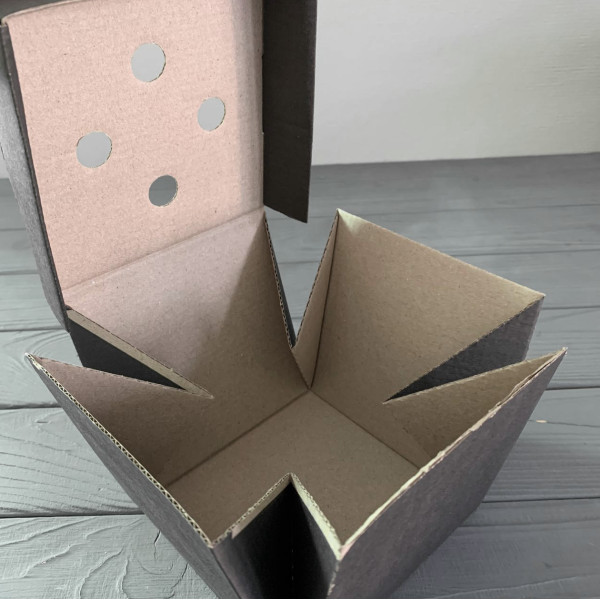 Бокс для бургера чорний 120х120х120 мм (від 10 шт)