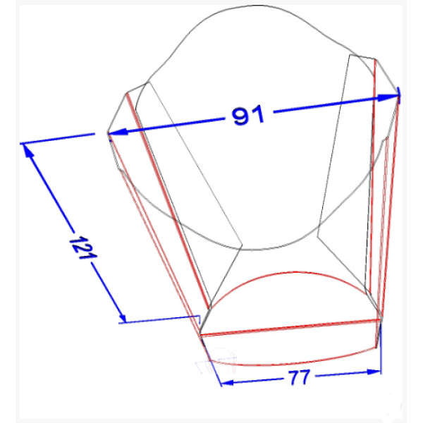 Упаковка для картоплі фрі Міді Світла (50шт/уп)