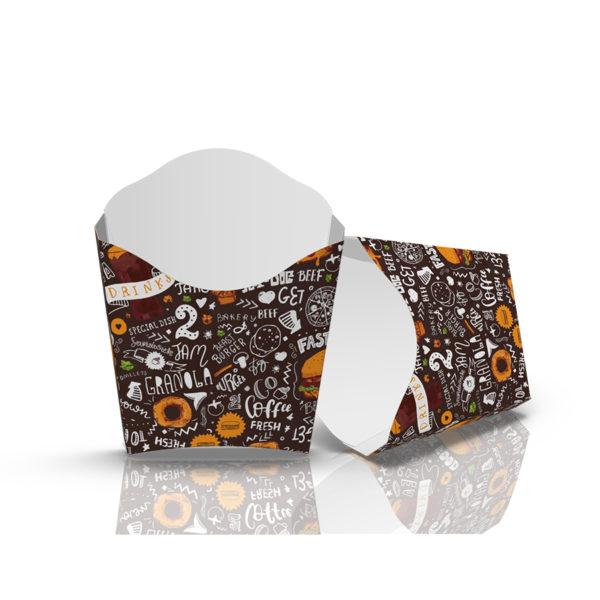 Упаковка для картоплі фрі Міні Темна (50шт/уп)