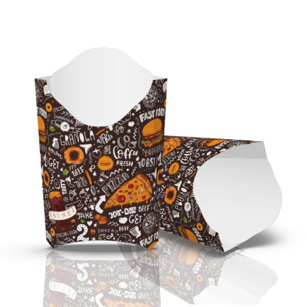 Упаковка для картоплі фрі Міді Темна (50шт/уп)