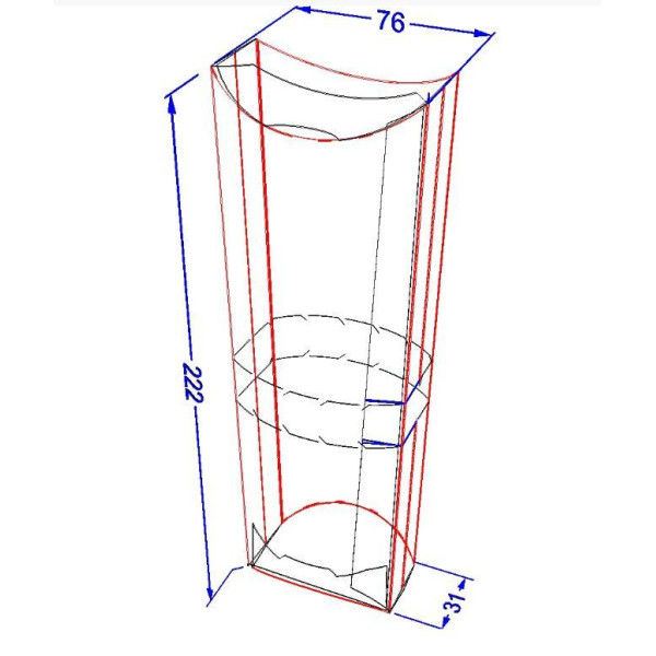 Картонна упаковка для шаурми, буріто. Біла (50шт/уп)
