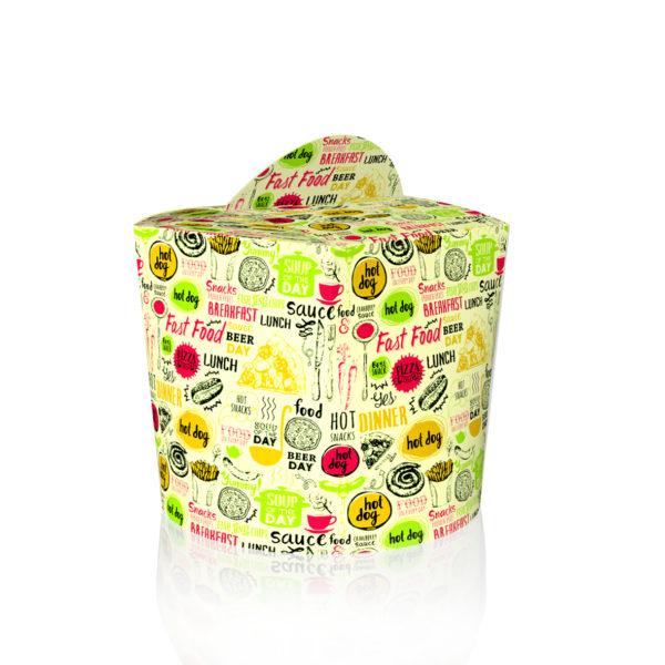 Коробка для локшини і салатів 600 мл. Світла