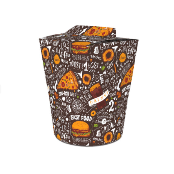 Коробка для локшини і салатів 900 мл. Темна