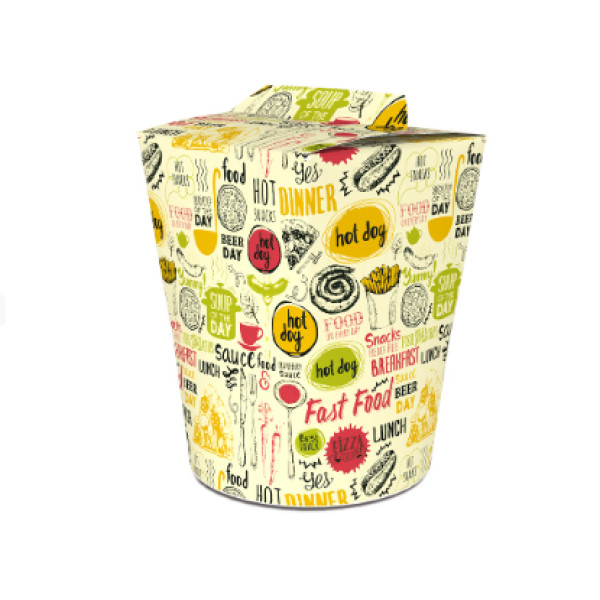 Коробка для локшини і салатів 900 мл. Світла